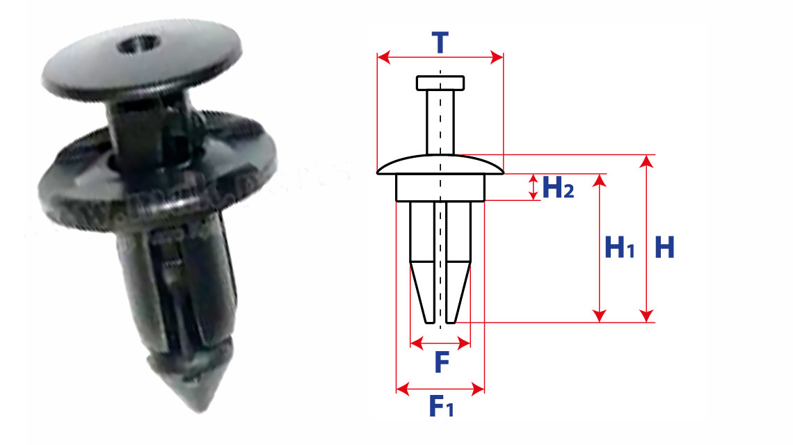 Крепление распорного действия с нажимным распорным штырьком 11401