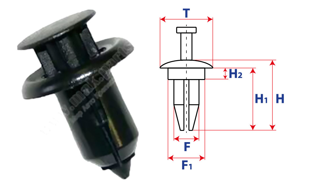Крепление распорного действия с нажимным распорным штырьком 11410