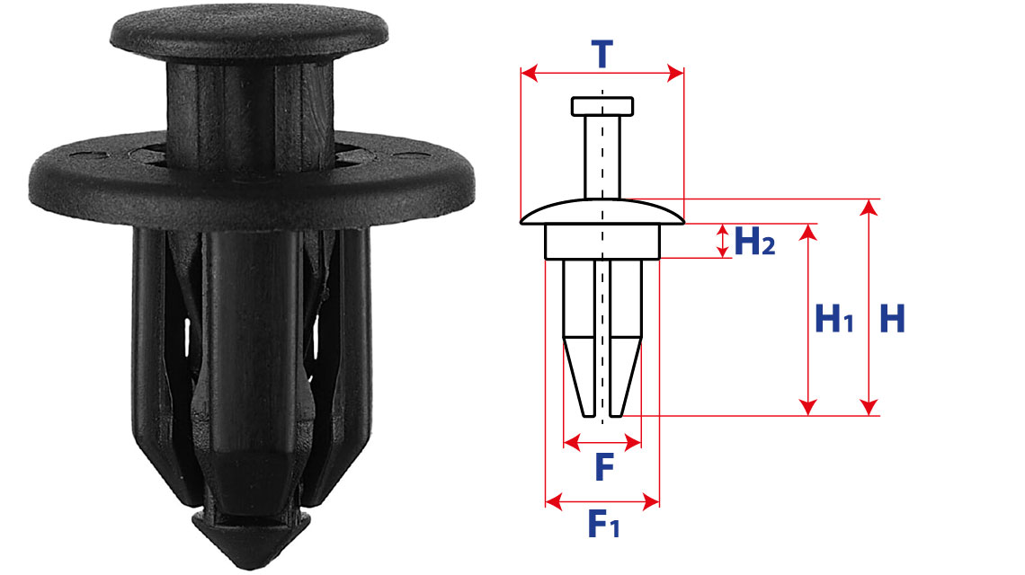 Крепление распорного действия с нажимным распорным штырьком 11425