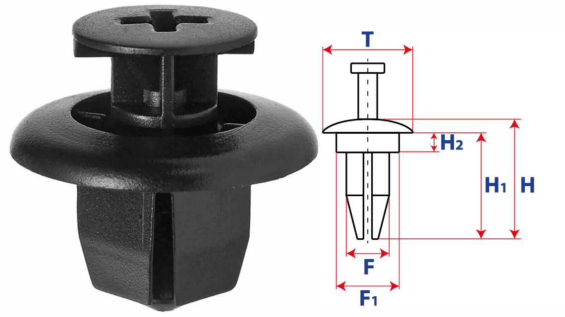 Крепление распорного действия с нажимным распорным штырьком 11486
