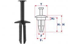 Крепление распорного действия с нажимным распорным штырьком 11605