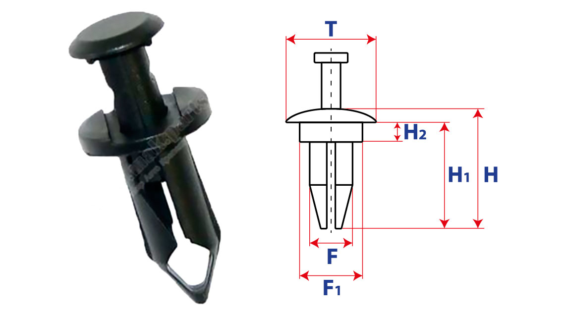 Крепление распорного действия с нажимным распорным штырьком 11821