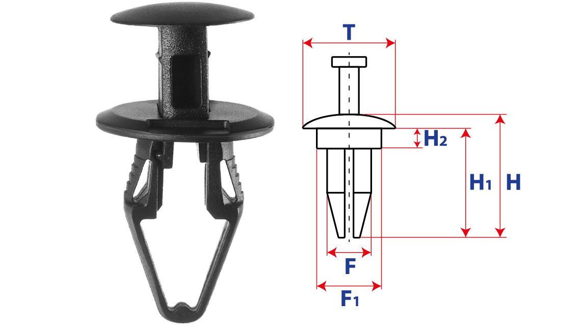 Крепление распорного действия с нажимным распорным штырьком 11848