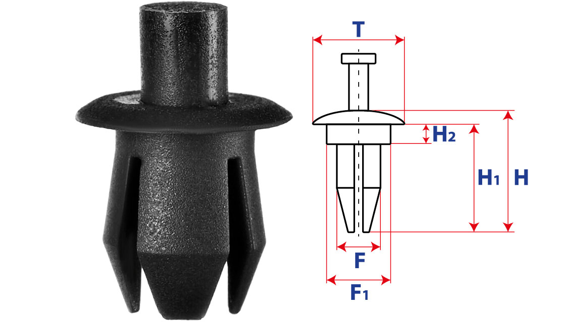 Крепление распорного действия с нажимным распорным штырьком 11906