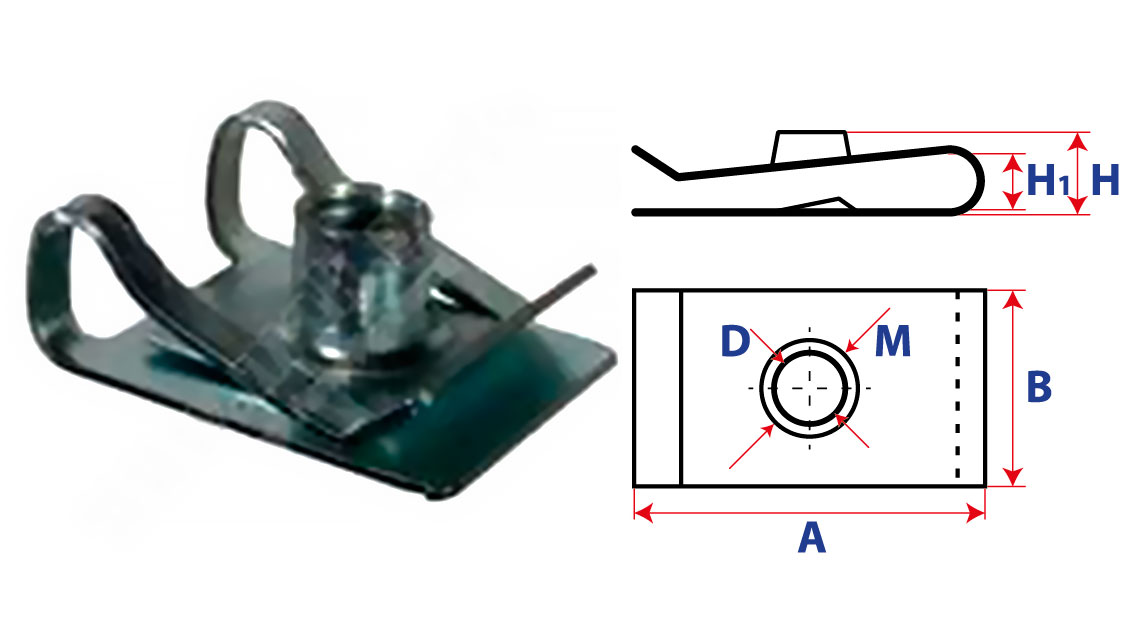 Фиксатор, закладной под резьбовой винт 16426