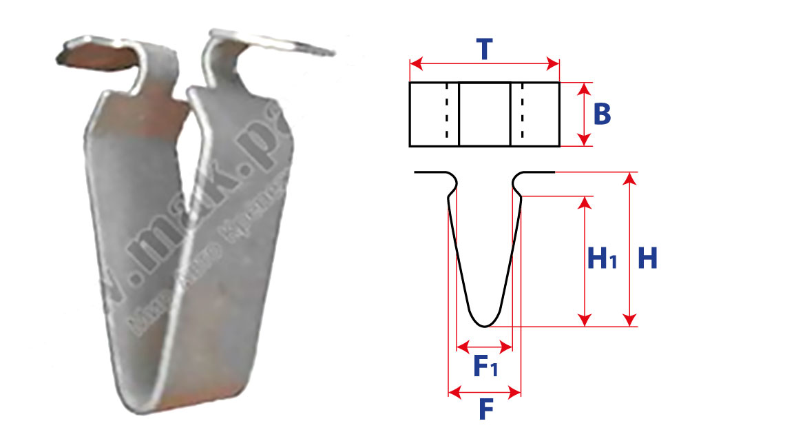 Фиксатор, закладной V-образные 16508