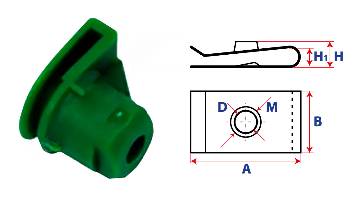 Фиксатор, закладной под саморез 16006