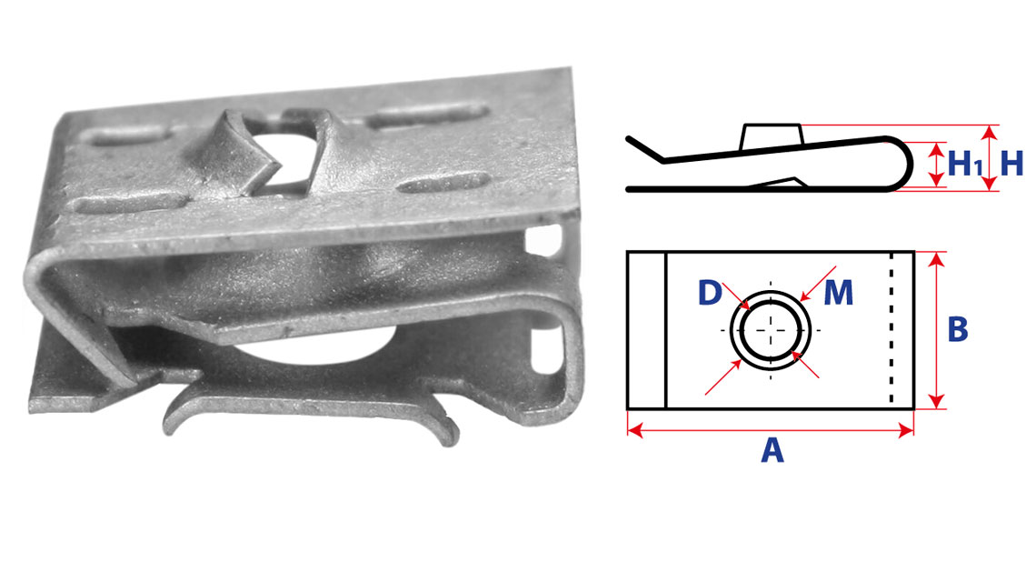 Фиксатор, закладной под саморез 16132