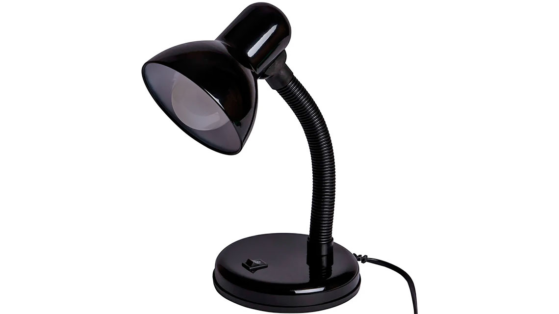 Светильник настольный на основании 40 Вт, E27, черный, (мягкая упаковка) Народный