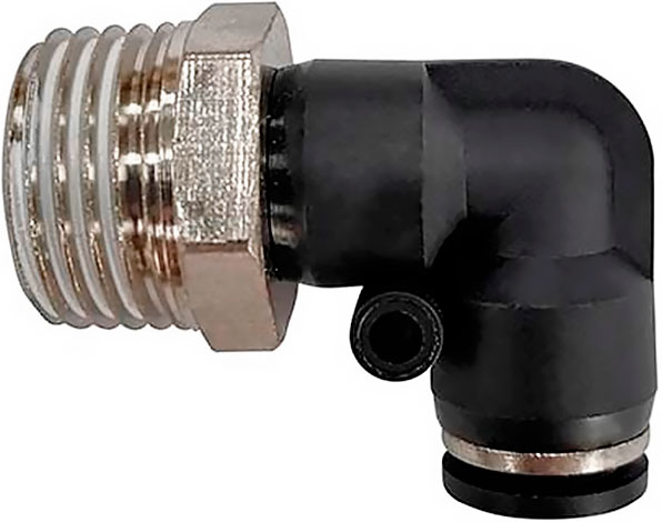 Соединение цанговое L-образное для полиуретановых и других шлангов 1/2 наружная резьба INTERTOOL