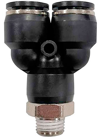 Соединение цанговое Y-образное для полиуретановых и других шлангов, 1/4 наружная резьба INTERTOOL