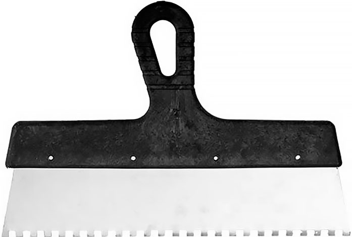 Шпатель малярный из нержавеющей стали с зубьями 10 × 10 мм LIDER