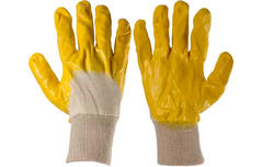Перчатки  нитрил неполный облив манжет вязаный желтые 10 (L) Profmet