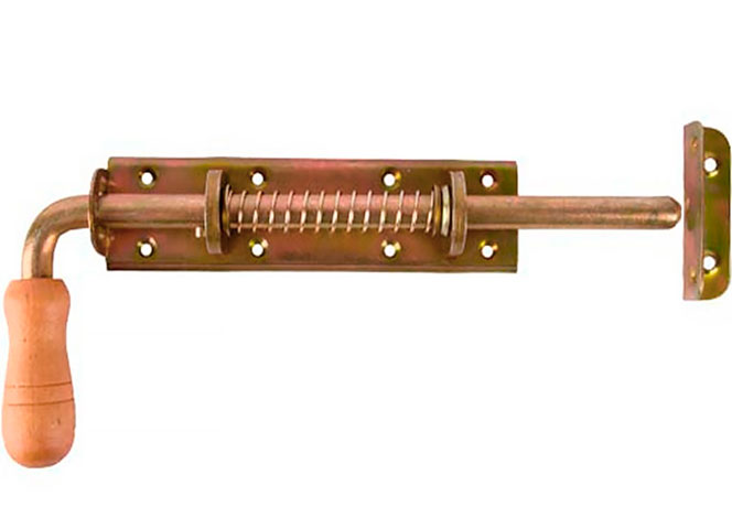 Задвижка WSP пружинная с деревянной ручкой