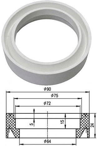 Прокладка литьевая (ПВХ) фигурная для унитазов пр-ва ОСМиБТ