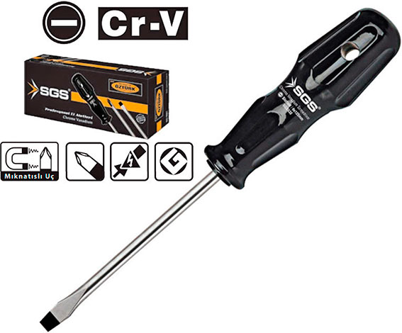 Отвертка шлицевая черная SL SGS