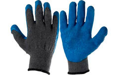 Перчатки из хлопка и полиэстера серые синий вспененный латекс вязаная манжета 10 (L) Profmet