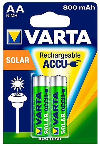Аккумулятор ACCU/NI-MH VARTA Solar AA 800mAh (блистер 2 шт)