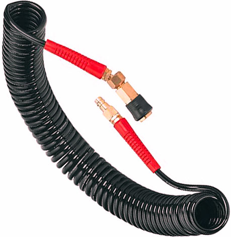 Шланг BLACK M-Flex спиральный с поворотным шарниром, латунными быстроразъемными соединениями INTERTOOL