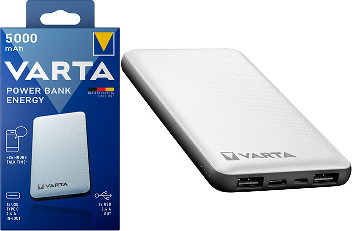 Внешний аккумулятор 5000 mAh 2.4 А 2 USB VARTA