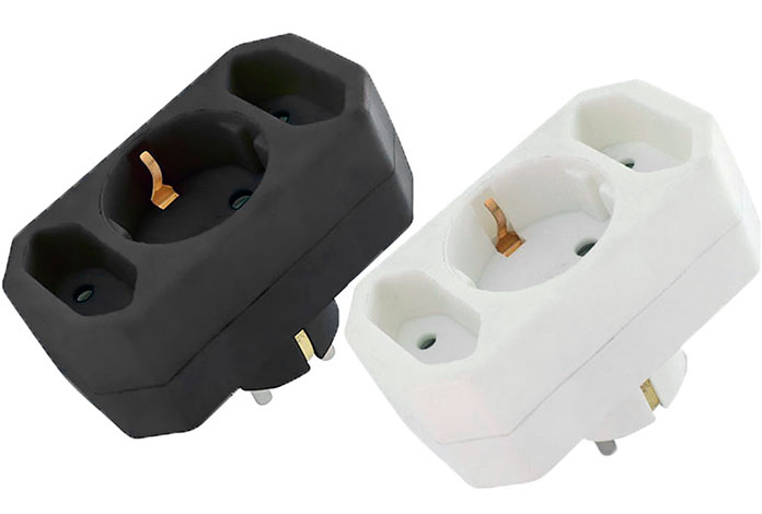 Блок на 3 гнезда 16 А + 2.5 А 250 В под плоскую вилку, TDM