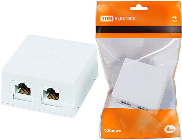 Компьютерная розетка 2xRJ-45 TDM