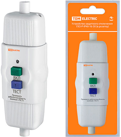 Устройство защитного отключения УЗО-А-IP54 (адаптер) 16А TDM