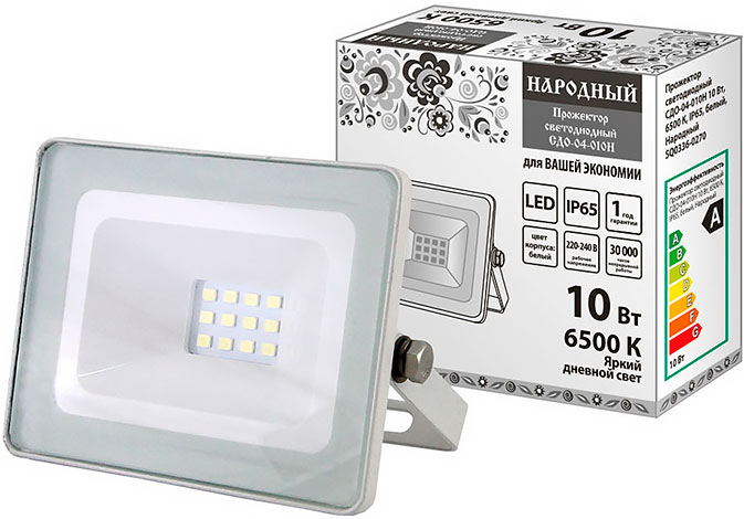 Прожектор светодиодный LED (белый) (10W 6400К 450 LM IP65) SQ0336-0270 TDM