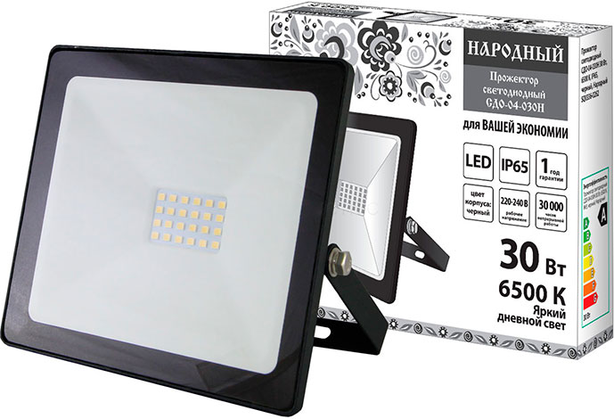 Прожектор светодиодный LED (черный) (30W 6400К 1750 LM IP65) SQ0336-0262 TDM