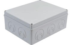 Распаячная коробка ОП 240 х 195 х 90 мм, крышка, IP44, 10 гермовводов, инд. штрихкод, TDM