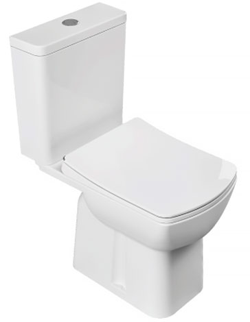 Унитаз компакт Лена выпуск в пол белый (крышка термполаст, микролифт) 625 × 360 × 770 мм VIBA