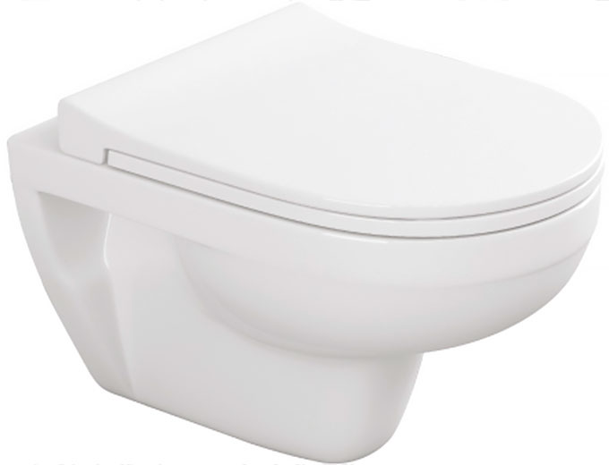 Унитаз подвесной KAYRA белый (крышка термполаст,микролифт) 510 × 360 × 400 мм VIBA