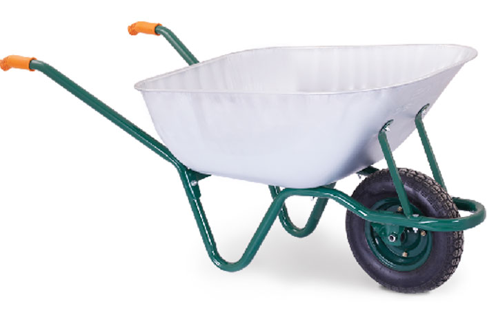 Тачка садово-строительная цельнолитое колесо, оцинкованное корыто 0.8 мм YPR