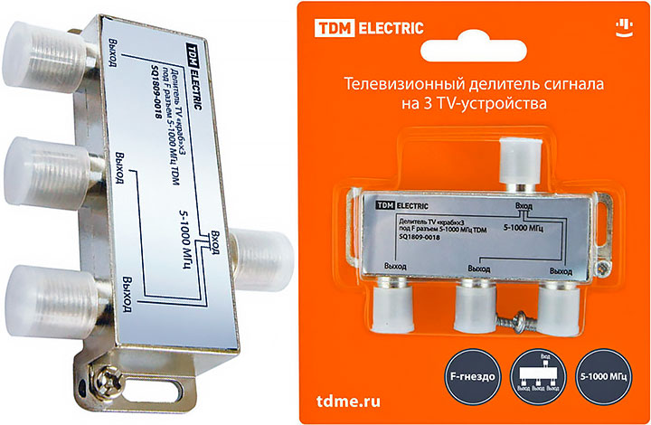 Делитель TV 3 выхода (КРАБ) TDM