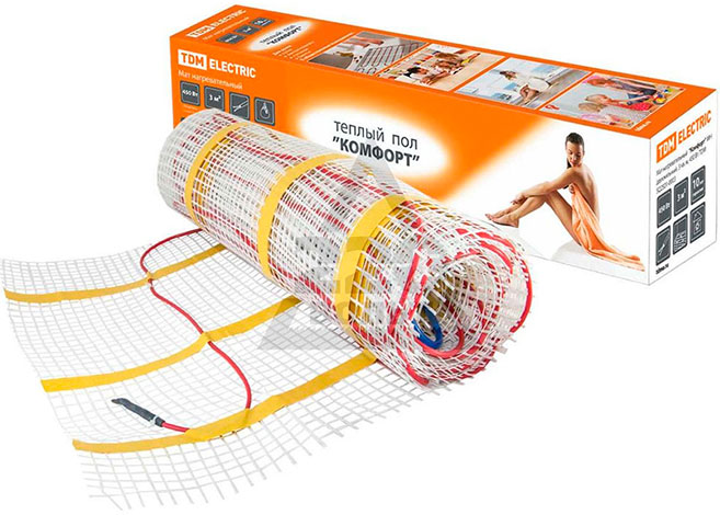 Мат нагревательный теплый пол Комфорт двухжильный TDM