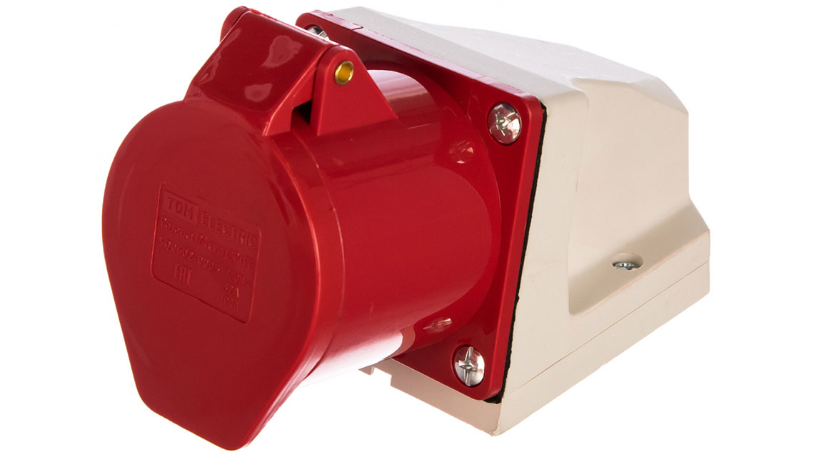 Розетка силовая стационарная e.socket.pro.4.32.4п.380В,32А(124) TDM