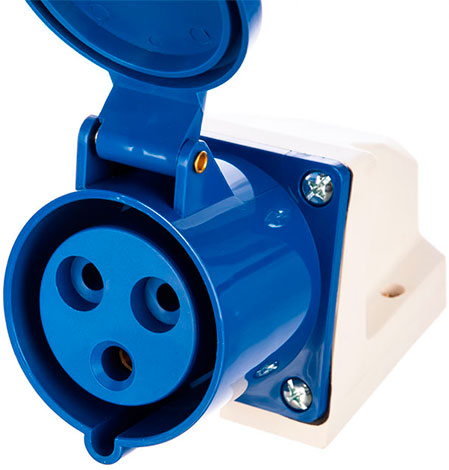 Розетка силовая стационарная e.socket.pro.3.32, 3 п.,220В, 32А (123) TDM