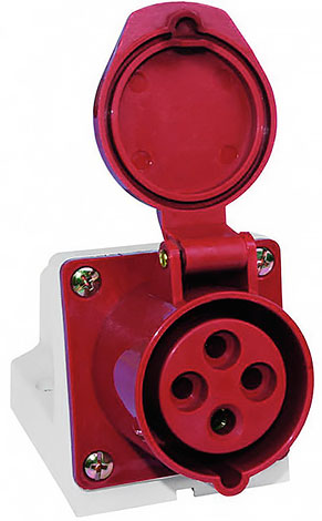 Розетка силовая стационарная e.socket.pro.4.16,4 п.,380В 16А (114) TDM