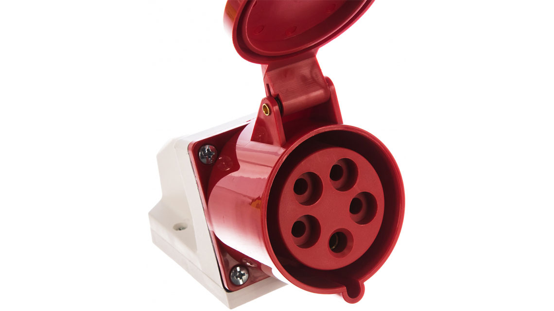 Розетка силовая стационарная e.socket.pro.5.32.5п, 380В, 32А (125) TDM