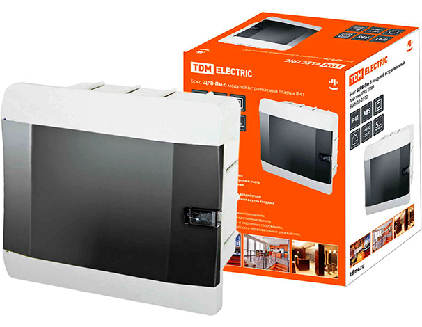 Бокс ЩРВ-Пм-6 скрытый на 6 автоматов TDM