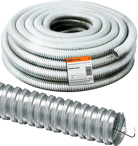 Труба гофрированная с зондом. Металлорукав TDM