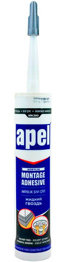 Клей акриловый жидкий гвоздь MONTAGE ADHESIVE белый 500 гр / 310 мл Apel