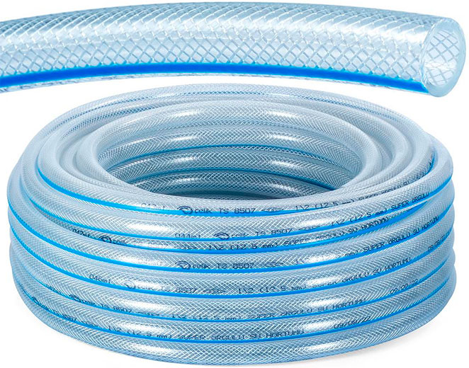 Шланг для полива армированный SOR PVC SUPER TRANSPARENT (1 бухта - 100 пог.м) Celik