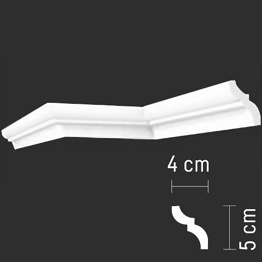 Плинтус потолочный XPS (багет) B-01 40 × 50 × 2000 мм Andpol