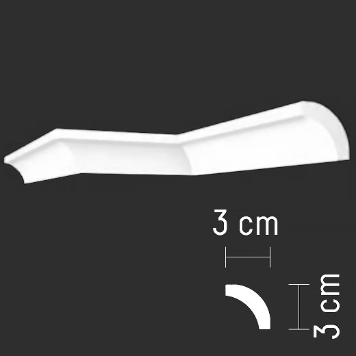 Плинтус потолочный XPS (багет) B-04 30 × 30 × 2000 мм Andpol
