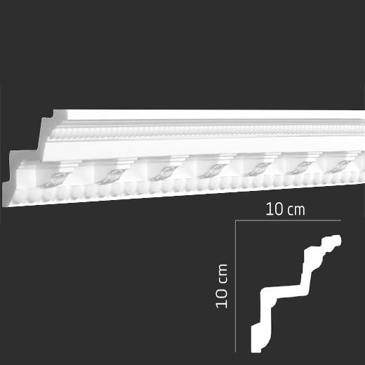 Плинтус потолочный инжекционный EPS (багет) DP-119 100 × 100 × 2000 мм Andpol