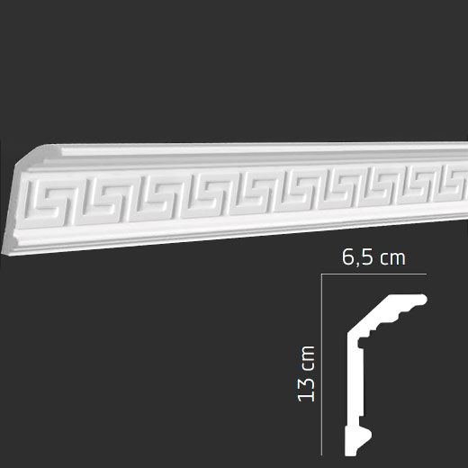 Плинтус потолочный инжекционный EPS (багет) DP-163 65 × 130 × 2000 мм Andpol
