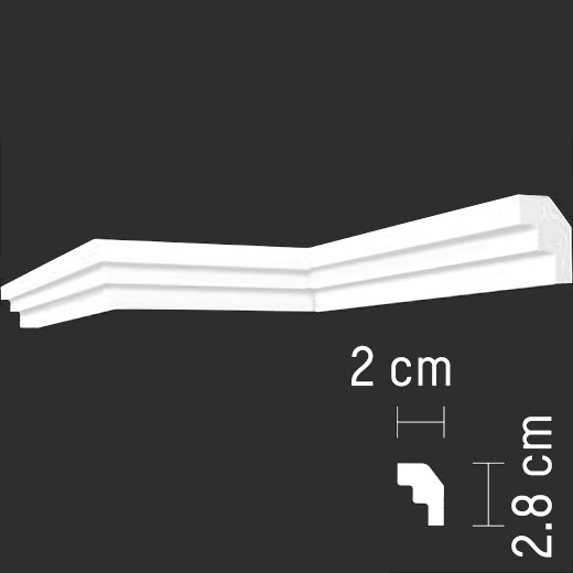Плинтус потолочный XPS (багет) B-07 20 × 28 × 2000 мм Andpol