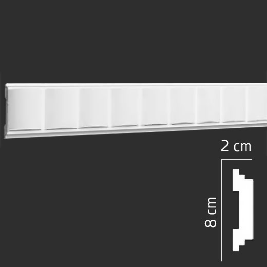 Плинтус стеновой инжекционный EPS (багет) BR-03 20 × 80 × 2000 мм Andpol