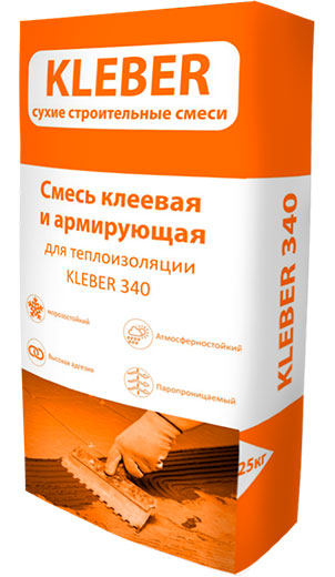 Клей для минеральной ваты и пенополистирола армирующий KLEBER-340 25 кг